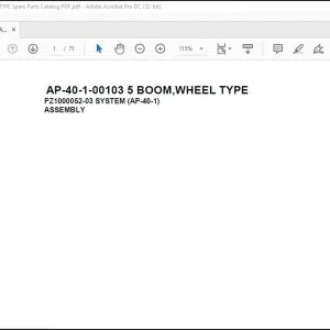 Tadano Crane AP-40-1-00103 5 BOOM,WHEEL TYPE Spare Parts Catalog Manual - PDF DOWNLOAD