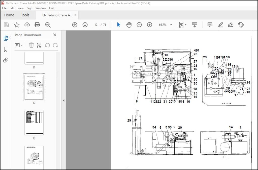 Tadano Crane AP-40-1-00103 5 BOOM,WHEEL TYPE Spare Parts Catalog Manual ...