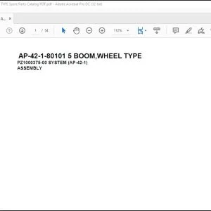 Tadano Crane AP-42-1-80101 5 BOOM,WHEEL TYPE Spare Parts Catalog Manual - PDF DOWNLOAD