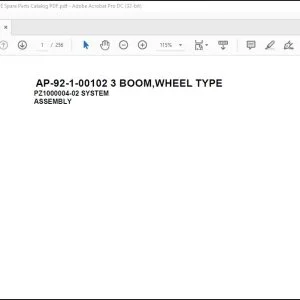 Tadano Crane AP-92-1-00102 3 BOOM, WHEEL TYPE Spare Parts Catalog Manual - PDF DOWNLOAD