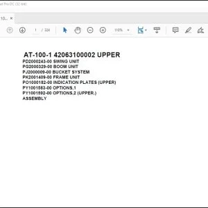 Tadano Crane AT-100-1 42063100002 UPPER Spare Parts Catalog Manual - PDF DOWNLOAD