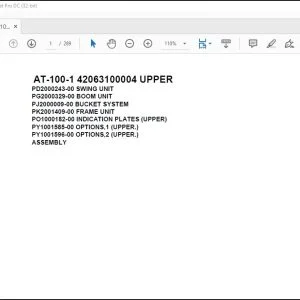 Tadano Crane AT-100-1 42063100004 UPPER Spare Parts Catalog Manual - PDF DOWNLOAD