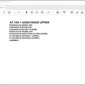 Tadano Crane AT-100-1 42063100005 UPPER Spare Parts Catalog Manual - PDF DOWNLOAD