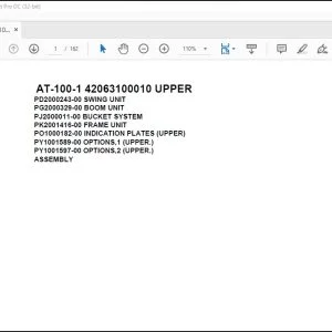 Tadano Crane AT-100-1 42063100010 UPPER Spare Parts Catalog Manual - PDF DOWNLOAD