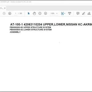Tadano Crane AT-100-1 42063110204 UPPER,LOWER,NISSAN KC-AKR66EP Parts Manual - PDF DOWNLOAD