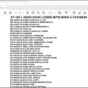 Tadano Crane AT-100-1 42063120300 LOWER,MITSUBISHI U-FG538B4K Parts Catalog Manual - PDF DOWNLOAD