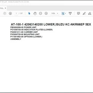 Tadano Crane AT-100-1 42063140200 LOWER,ISUZU KC-NKR66EP 5EX Spare Parts Manual - PDF DOWNLOAD