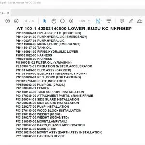 Tadano Crane AT-100-1 42063140800 LOWER,ISUZU KC-NKR66EP Parts Catalog Manual - PDF DOWNLOAD
