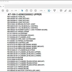 Tadano Crane AT-100-3 42063300002 UPPER Spare Parts Catalog Manual - PDF DOWNLOAD