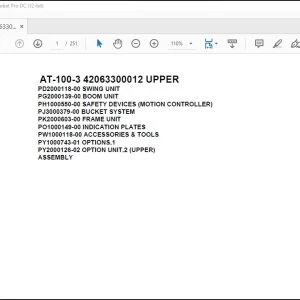 Tadano Crane AT-100-3 42063300012 UPPER Spare Parts Catalog Manual - PDF DOWNLOAD