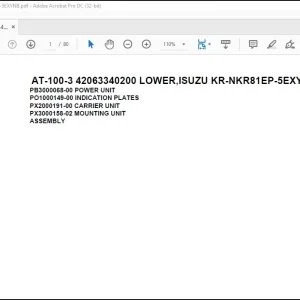 Tadano Crane AT-100-3 42063340200 LOWER,ISUZU KR-NKR81EP-5EXYNB Parts Catalog Manual - PDF DOWNLOAD