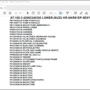 Tadano Crane AT-100-3 42063340300 LOWER,ISUZU KR-NKR81EP-5EXYT Parts Catalog Manual - PDF DOWNLOAD