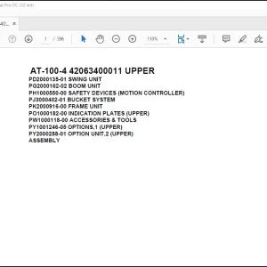 Tadano Crane AT-100-4 42063400011 UPPER Spare Parts Catalog Manual - PDF DOWNLOAD