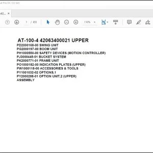 Tadano Crane AT-100-4 42063400021 UPPER Spare Parts Catalog Manual - PDF DOWNLOAD