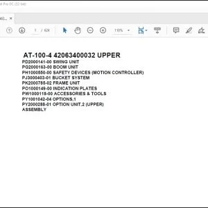 Tadano Crane AT-100-4 42063400032 UPPER Spare Parts Catalog Manual - PDF DOWNLOAD