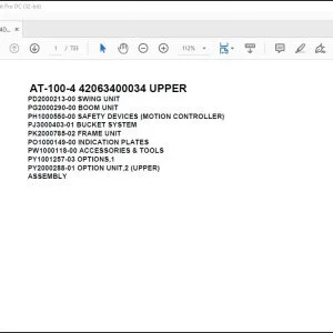 Tadano Crane AT-100-4 42063400034 UPPER Parts Catalog Manual - PDF DOWNLOAD