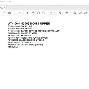 Tadano Crane AT-100-4 42063400081 UPPER Spare Parts Catalog Manual - PDF DOWNLOAD