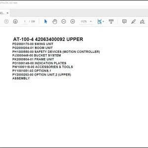 Tadano Crane AT-100-4 42063400092 UPPER Spare Parts Catalog Manual - PDF DOWNLOAD