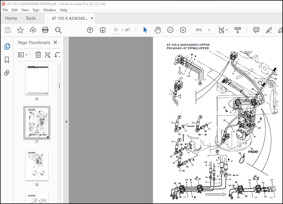 Tadano Crane AT-100-4 42063400093 UPPER Spare Parts Catalog Manual ...