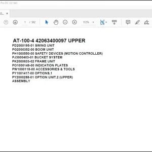 Tadano Crane AT-100-4 42063400097 UPPER Spare Parts Catalog Manual - PDF DOWNLOAD