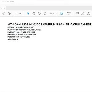 Tadano Crane AT-100-4 42063410200 LOWER NISSAN PB-AKR81AN-E5EXHY Parts Manual - PDF DOWNLOAD