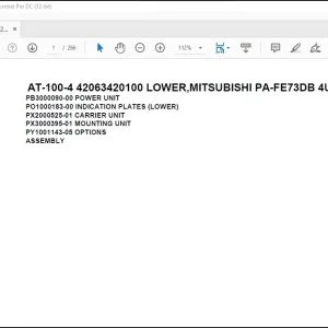 Tadano Crane AT-100-4 42063420100 LOWER,MITSUBISHI PA-FE73DB 4UKA3 Parts Manual - PDF DOWNLOAD