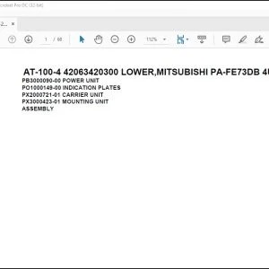 Tadano Crane AT-100-4 42063420300 LOWER,MITSUBISHI PA-FE73DB 4UKA3 Parts Manual - PDF DOWNLOAD