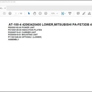 Tadano Crane AT-100-4 42063420400 LOWER,MITSUBISHI PA-FE73DB 4UKA3 Parts Manual - PDF DOWNLOAD