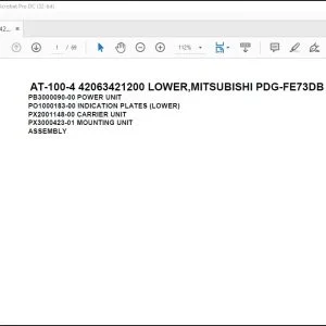 Tadano Crane AT-100-4 42063421200 LOWER,MITSUBISHI PDG-FE73DB 4UKA4 Parts Manual - PDF DOWNLOAD
