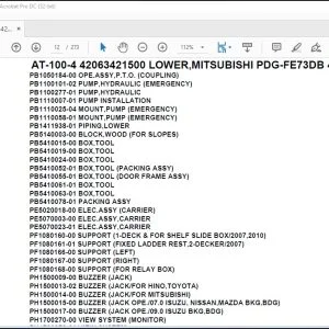 Tadano Crane AT-100-4 42063421500 LOWER,MITSUBISHI PDG-FE73DB 4UKA4 Parts Manual - PDF DOWNLOAD