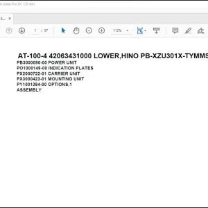 Tadano Crane AT-100-4 42063431000 LOWER,HINO PB-XZU301X-TYMMS6 Parts Manual - PDF DOWNLOAD
