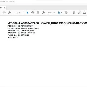 Tadano Crane AT-100-4 42063432000 LOWER,HINO BDG-XZU304X-TYMMB6 Parts Manual - PDF DOWNLOAD