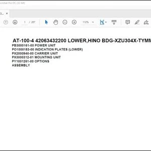 Tadano Crane AT-100-4 42063432200 LOWER,HINO BDG-XZU304X-TYMMB6 Parts Manual - PDF DOWNLOAD