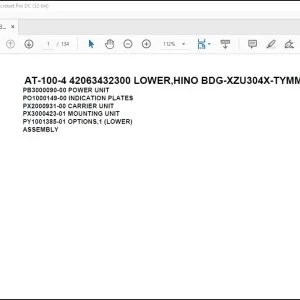 Tadano Crane AT-100-4 42063432300 LOWER,HINO BDG-XZU304X-TYMMB6 Parts Manual - PDF DOWNLOAD