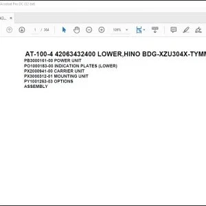 Tadano Crane AT-100-4 42063432400 LOWER,HINO BDG-XZU304X-TYMMB6 Parts Manual - PDF DOWNLOAD