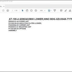 Tadano AT-100-4 42063432900 Crane Parts Manual PDF Download