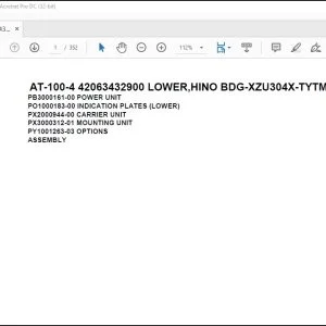 Tadano Crane AT-100-4 42063432900 LOWER,HINO BDG-XZU304X-TYTMB6 Parts Manual - PDF DOWNLOAD