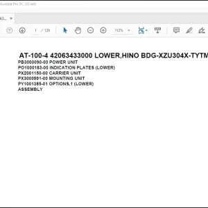 Tadano Crane AT-100-4 42063433000 LOWER,HINO BDG-XZU304X-TYTMB6 Parts Manual - PDF DOWNLOAD