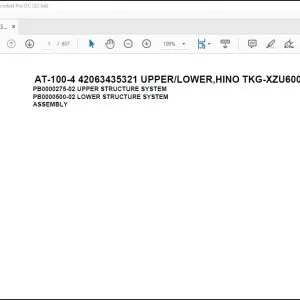 Tadano Crane AT-100-4 42063441994 UPPER/LOWER,ISUZU BKG-NKR85AN-EE5AHY Parts Catalog Manual - PDF