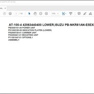 Tadano Crane AT-100-4 42063440400 LOWER,ISUZU PB-NKR81AN-E5EXHY Parts Manual - PDF DOWNLOAD