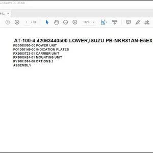 Tadano Crane AT-100-4 42063440500 LOWER,ISUZU PB-NKR81AN-E5EXHY-B Parts Manual - PDF DOWNLOAD