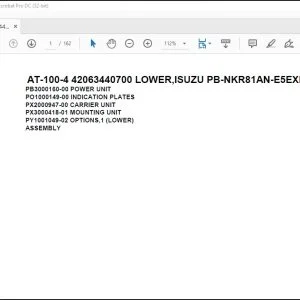 Tadano Crane AT-100-4 42063440700 LOWER,ISUZU PB-NKR81AN-E5EXHY-B Parts Manual - PDF DOWNLOAD