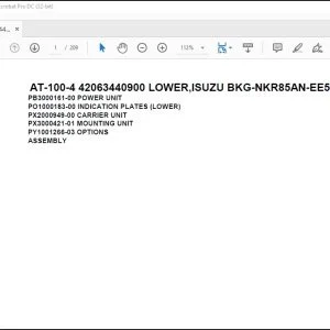 Tadano Crane AT-100-4 42063440900 LOWER,ISUZU BKG-NKR85AN-EE5AHY-M Parts Manual - PDF DOWNLOAD