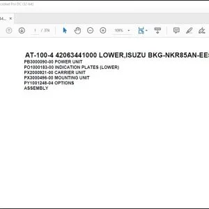 Tadano Crane AT-100-4 42063441000 LOWER,ISUZU BKG-NKR85AN-EE5AHY-M Parts Manual - PDF DOWNLOAD