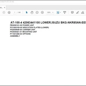 Tadano Crane AT-100-4 42063441100 LOWER,ISUZU BKG-NKR85AN-EE5AHY-M Parts Manual - PDF DOWNLOAD