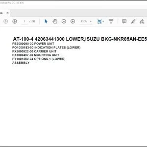 Tadano Crane AT-100-4 42063441300 LOWER ISUZU BKG-NKR85AN-EE5AHY-M Parts Manual - PDF DOWNLOAD