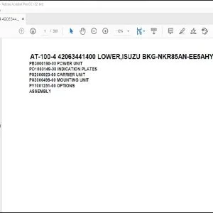 Tadano Crane AT-100-4 42063441400 LOWER,ISUZU BKG-NKR85AN-EE5AHY-M Parts Manual - PDF DOWNLOAD