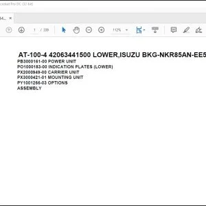 Tadano Crane AT-100-4 42063441500 LOWER,ISUZU BKG-NKR85AN-EE5AHY-M Parts Manual - PDF DOWNLOAD
