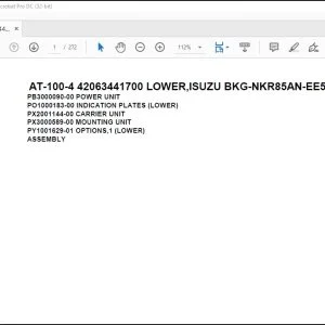Tadano Crane AT-100-4 42063441700 LOWER,ISUZU BKG-NKR85AN-EE5AHY-M Parts Manual - PDF DOWNLOAD