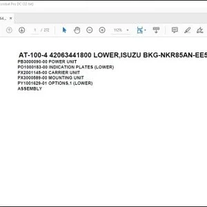 Tadano Crane AT-100-4 42063441800 LOWER ISUZU BKG-NKR85AN-EE5AHY Parts Manual - PDF DOWNLOAD